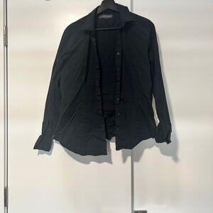 Black fitted Button-Up Shirt